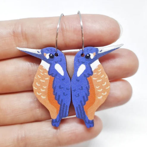 Pixie Nut | Azure Kingfisher Earrings