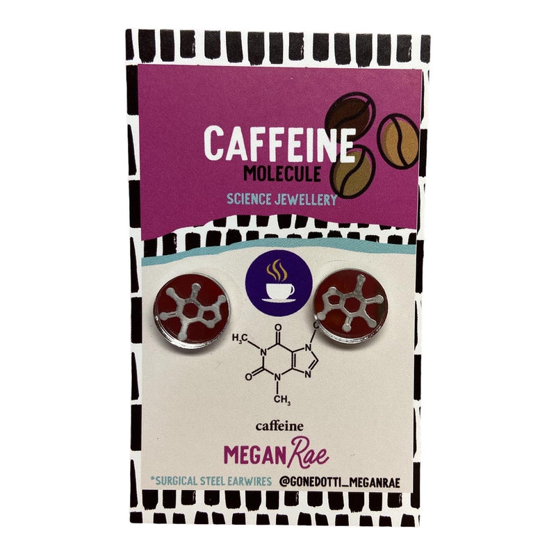 Megan Rae | Caffeine Molecule Studs - Silver mirror