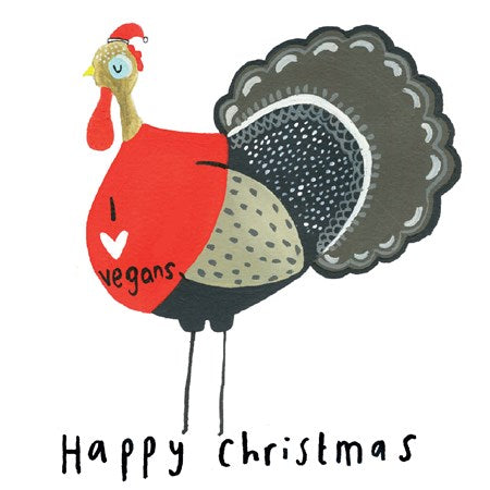 Sooshichacha Card | Happy Christmas (I Heart Vegans Hen)