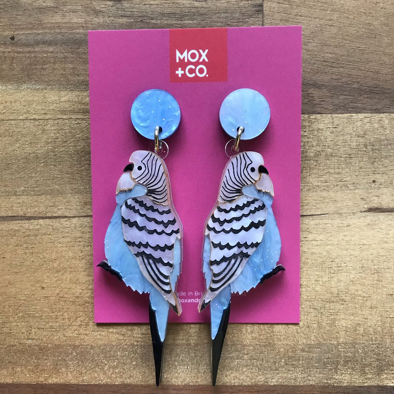 MOX & Co | Blue Budgie Earrings