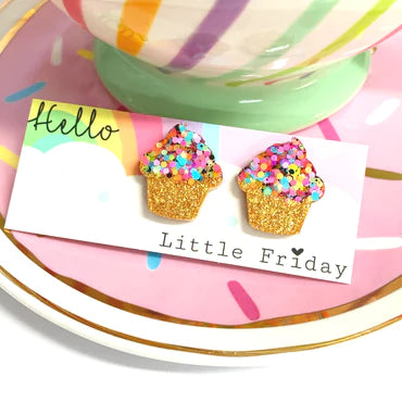 Hello Little Friday | Confetti Cupcake Studs