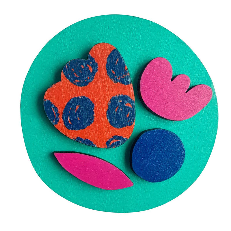 Scoops | Tulip Brooch - Blue/Pink/Orange