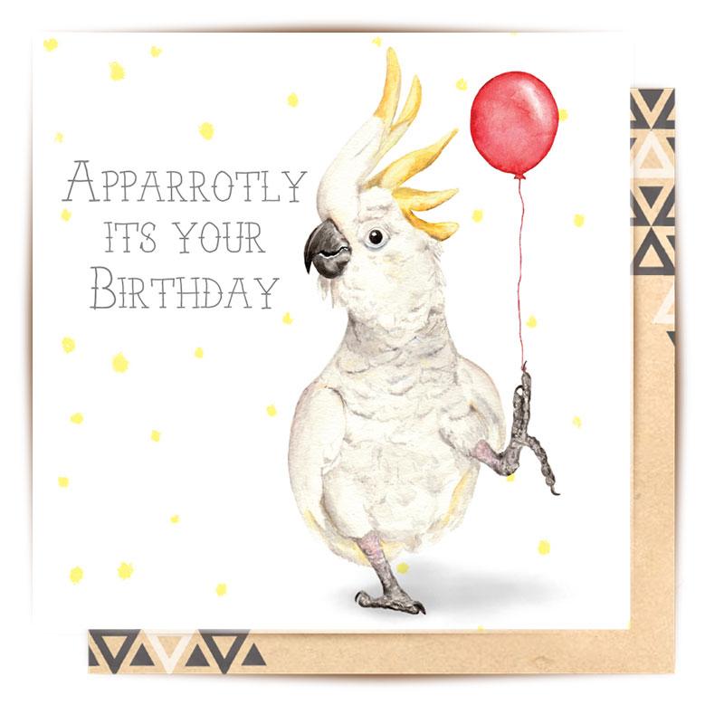 Mini Greeting Card | apparrotly it's your birthday