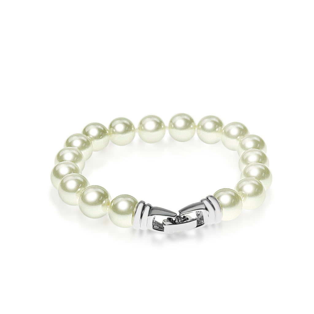 TID glass pearl and diamanté bracelet