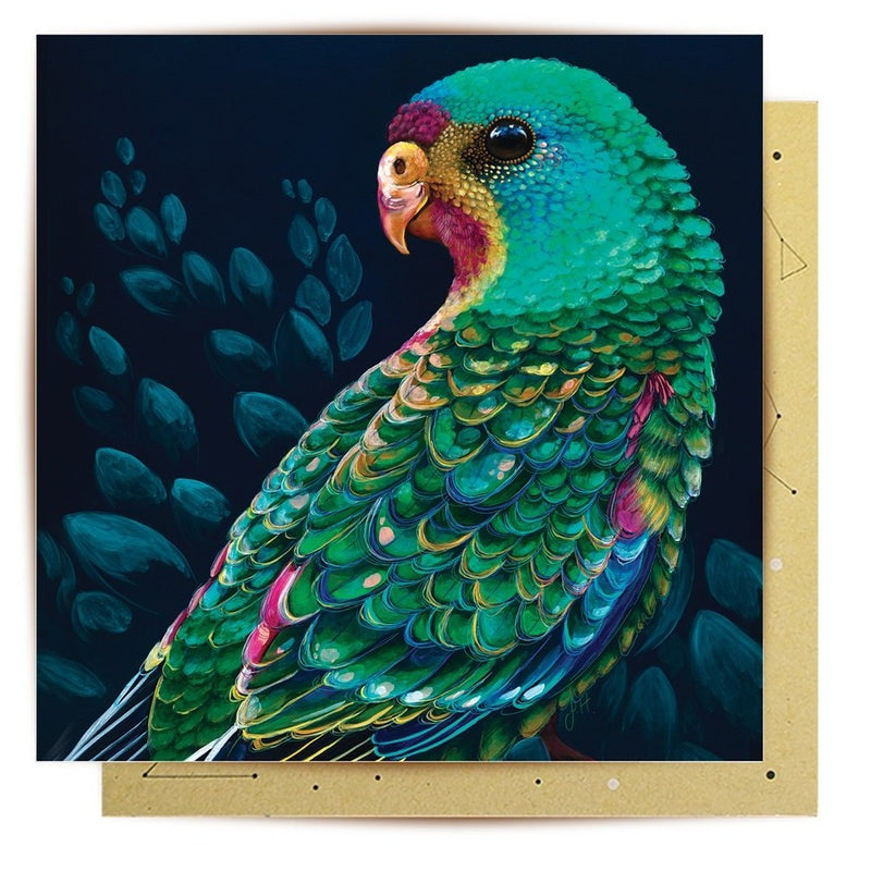 La La Land Greeting Card Swift Parrot