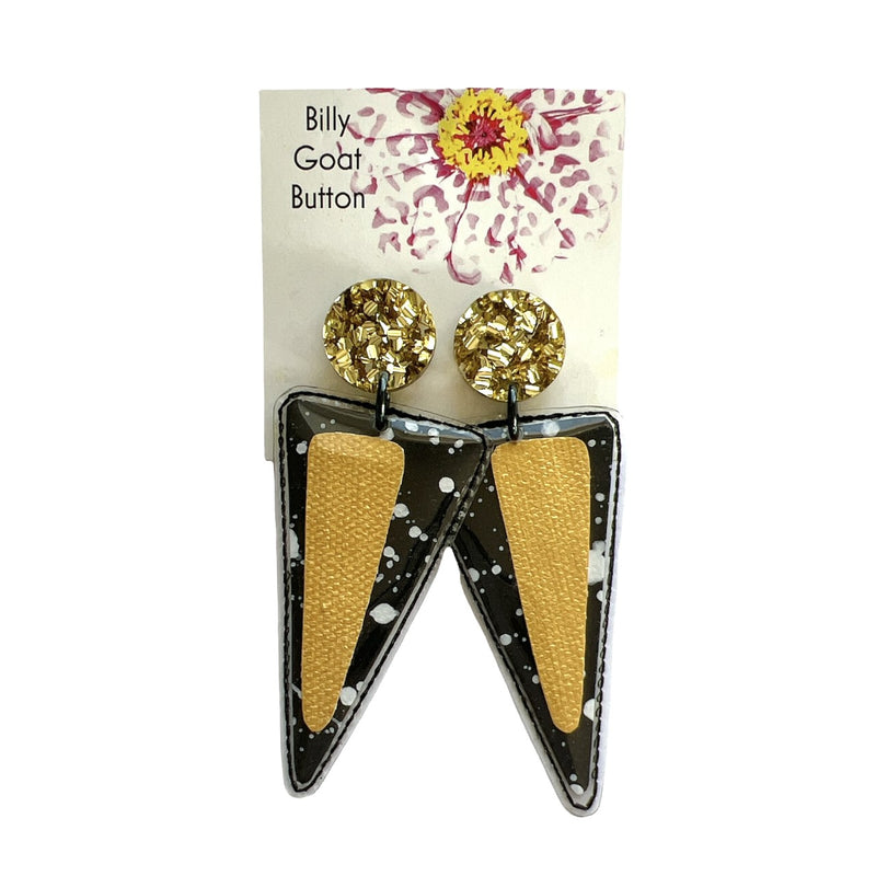 Billy Goat Button - Black and gold drops