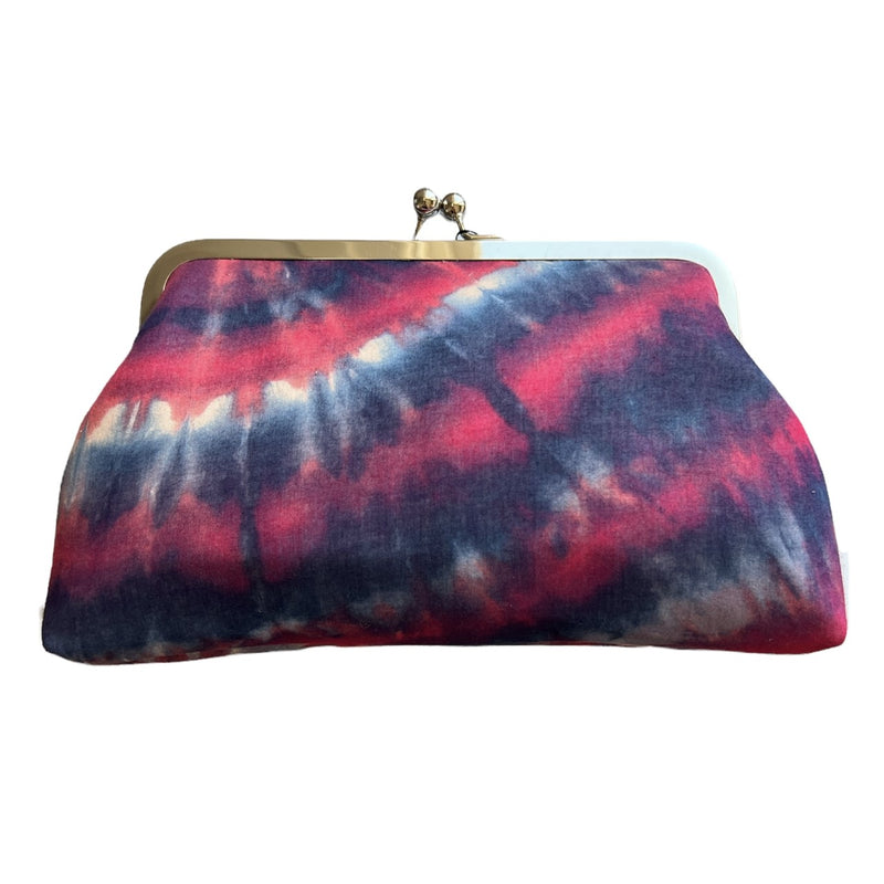 Sybella Clutch | Tie Dye Red Blue