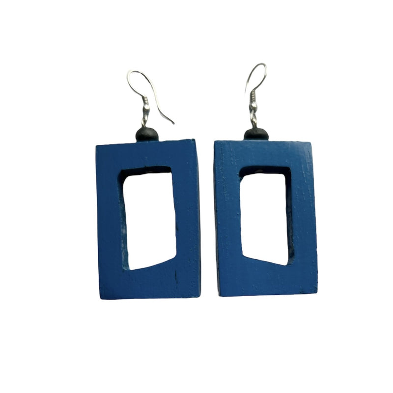 TID | Wood Rectangle Drops - Blue