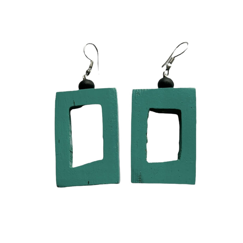 TID | Wood Rectangle Drops - Turquoise blue