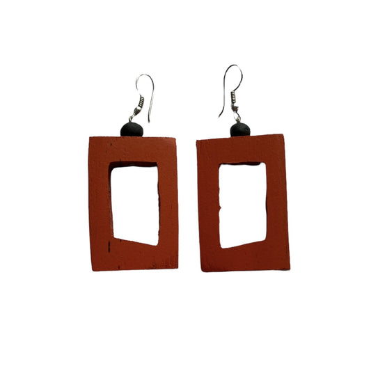 TID | Wood Rectangle Drops - Orange