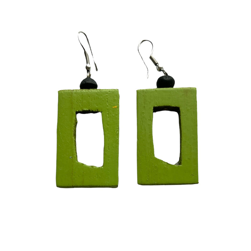 TID | Wood Rectangle Drops - Green