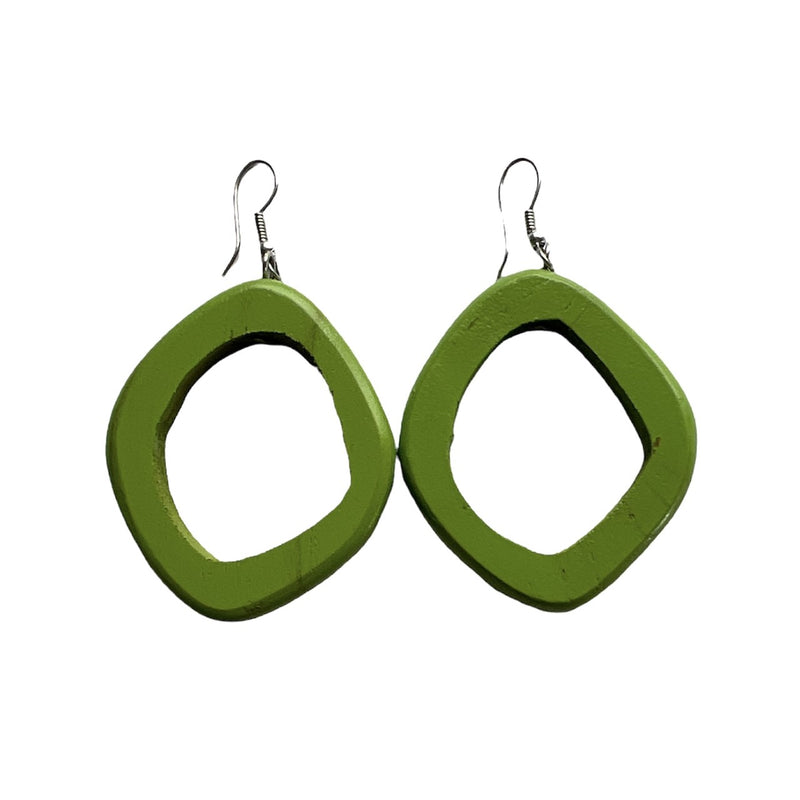 TID | Wood Oval Drops - Green