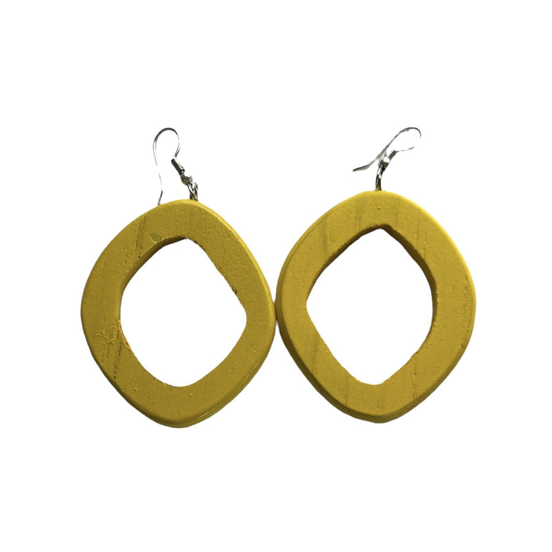 TID | Wood Oval Drops - Yellow