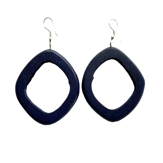 TID | Wood Oval Drops - Dark blue