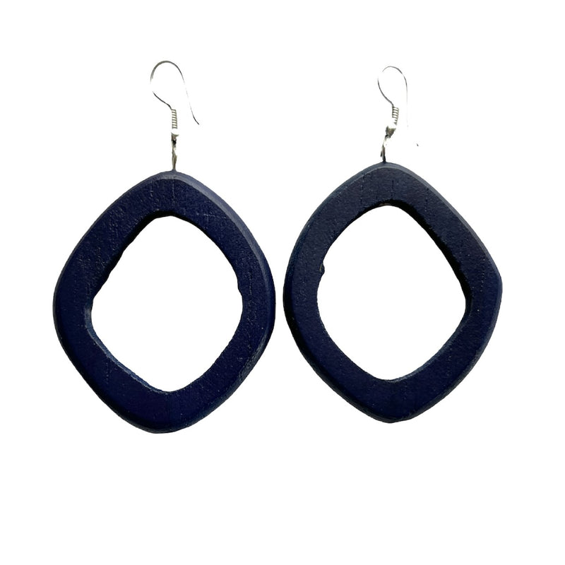 TID | Wood Oval Drops - Dark blue