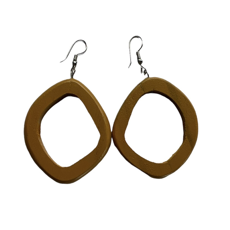 TID | Wood Oval Drops - Light Brown