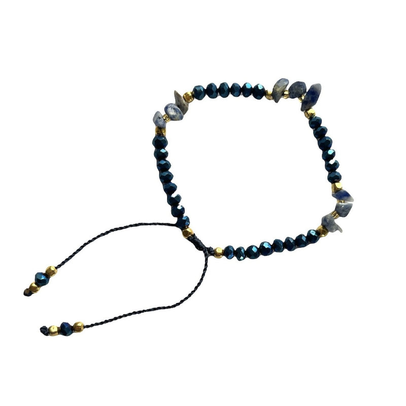 TID BEACH crystal bracelet | Navy Beads