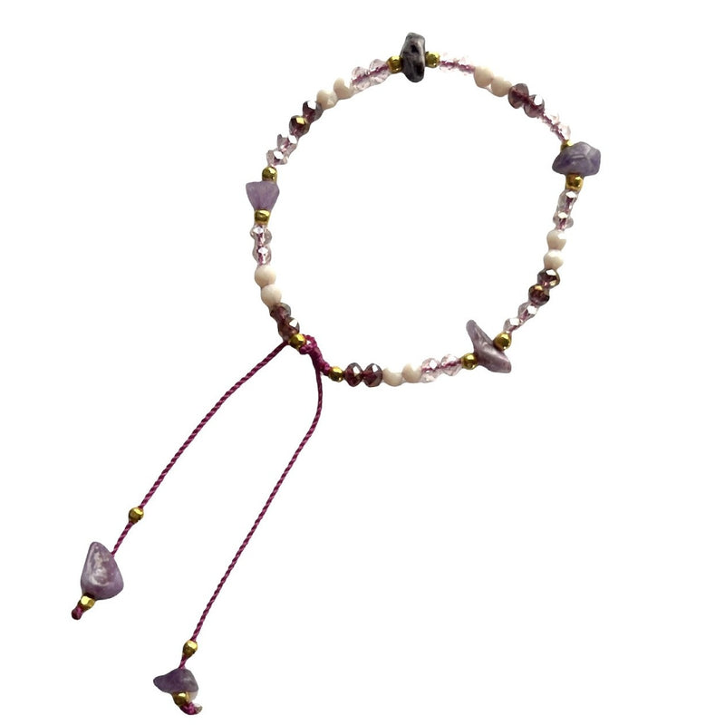 TID BEACH crystal bracelet | Purple Beads