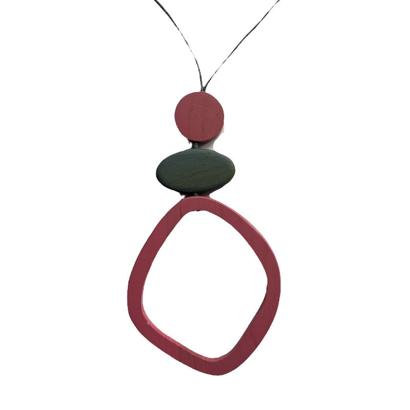TID |  Wooden Necklace - Three Tier Pink