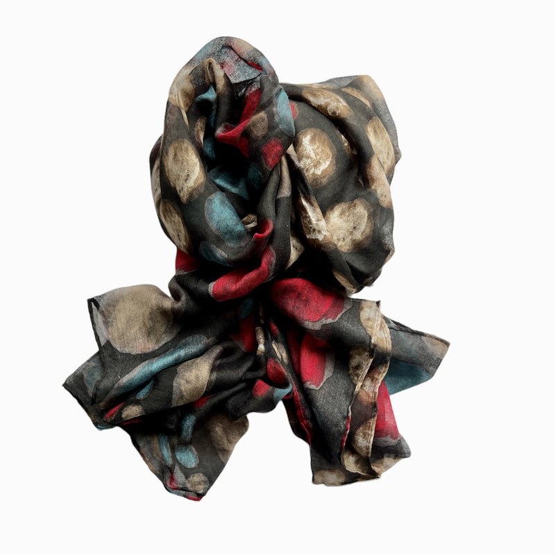 TID | Light Weight Scarf- black, red, white, blue
