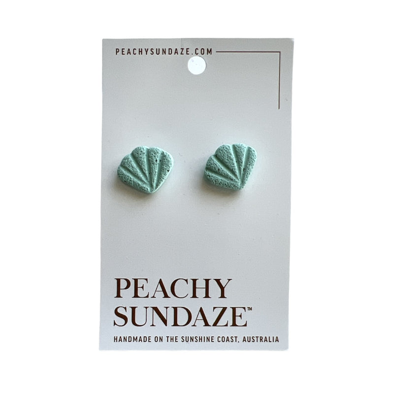 Peachy Sundaze | Shell Stud - green