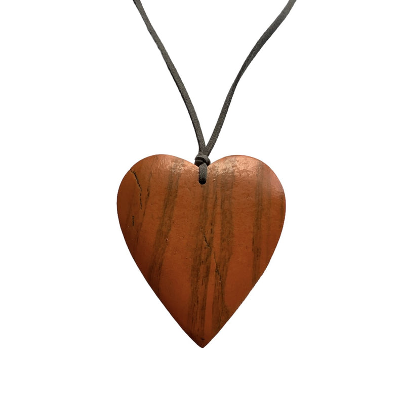 TID |  Wooden Heart Orange Necklace