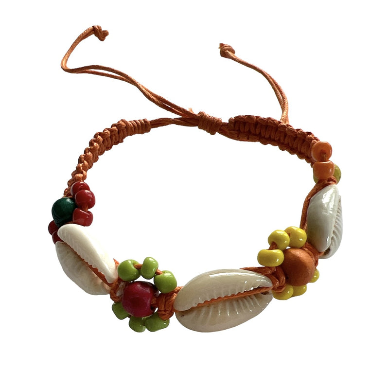 TID BEACH bead/shell bracelet | orange