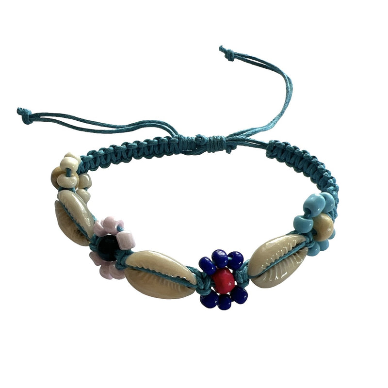 TID BEACH bead/shell bracelet | blue