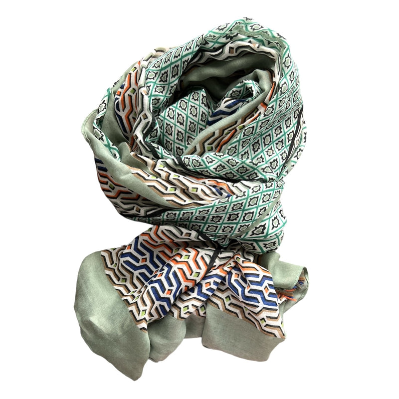 TID | Light Weight Scarf -  green tassel