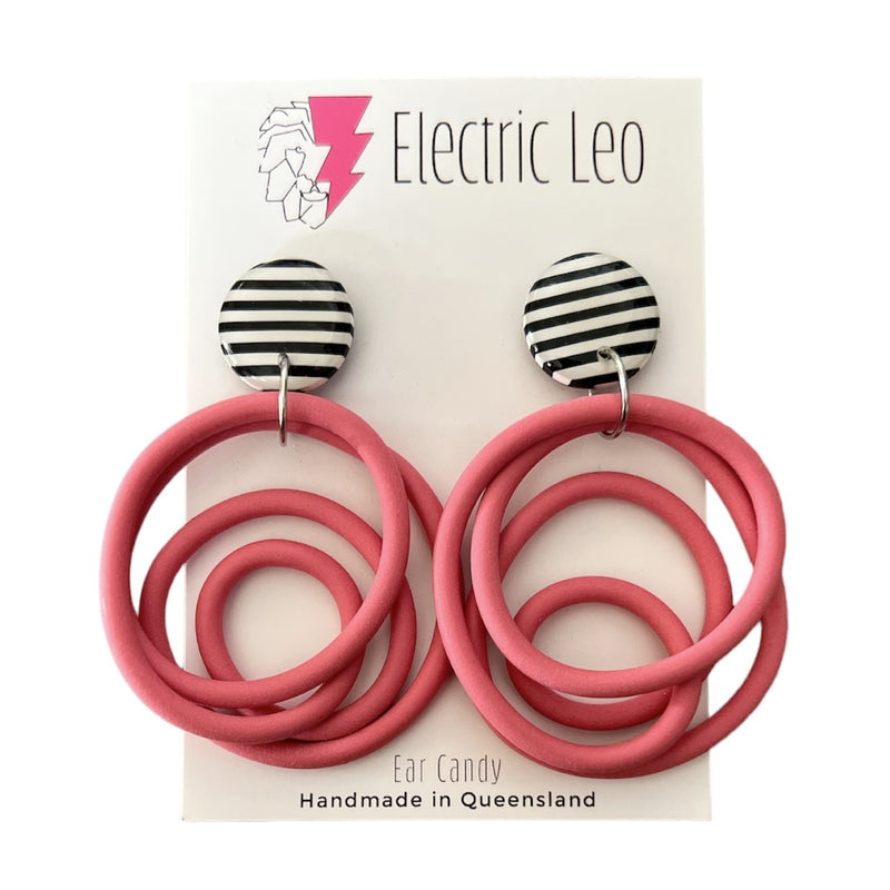 Electric Leo | Pink Squiggles - Striped Stud Top | Big