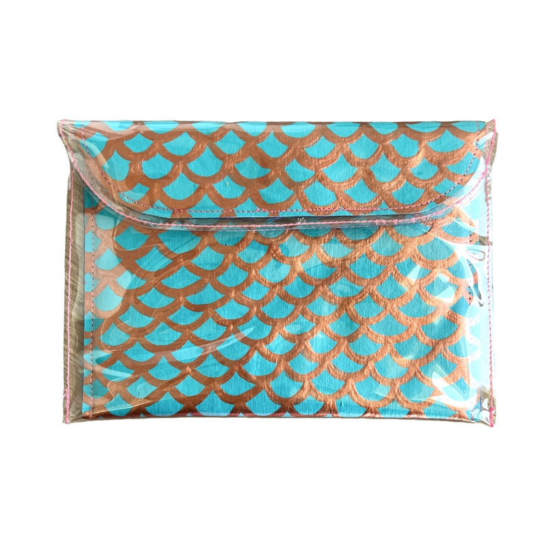Theresa E Designs PVC Clutch | Small - Copper & Teal