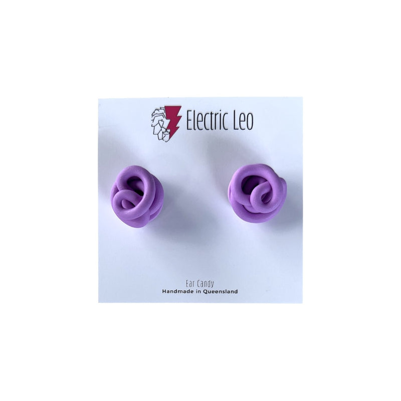 Electric Leo | Purple Squiggle Studs | Mini