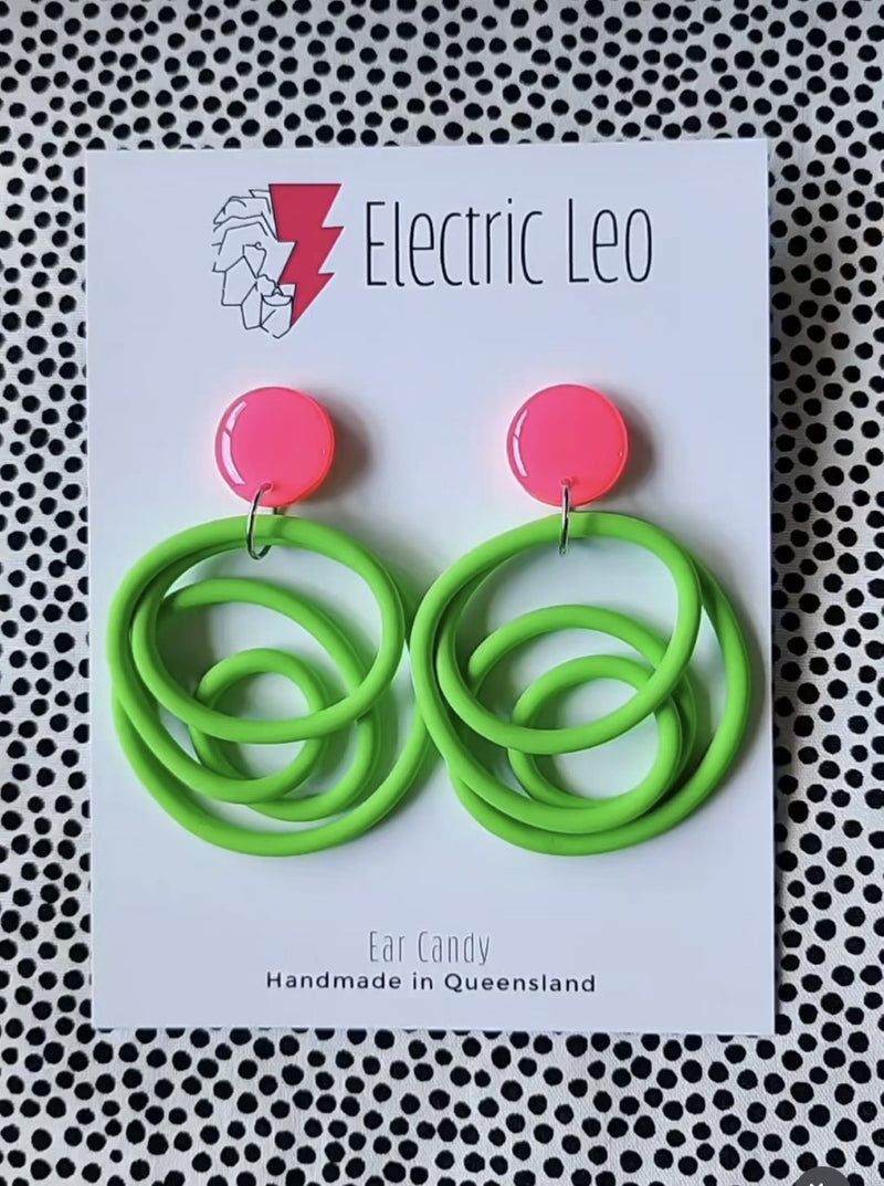 Electric Leo | Big Squiggle - Green and Pink